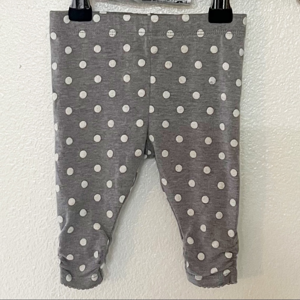 Circo- leggings, size 0-3 mos, gray w/white polka dots